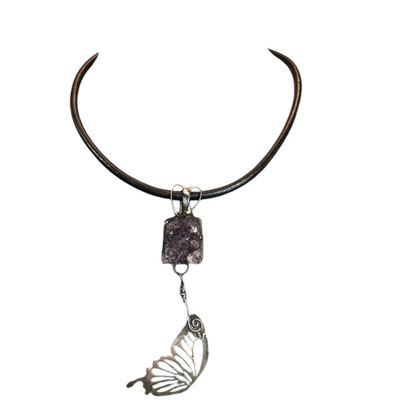 Beautiful butterfly, amethyst, choker - Picture 2 of 10